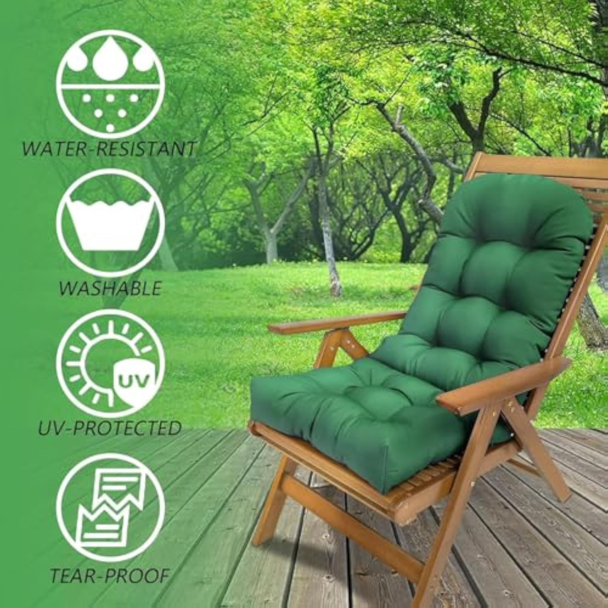 Waterproof Outdoor High Back Chair Cushion